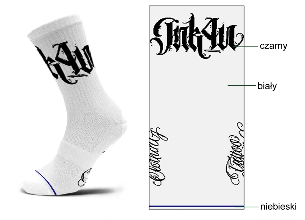 Obrazek Skarpetki "KALIGRAFIA WHITE"  2k25